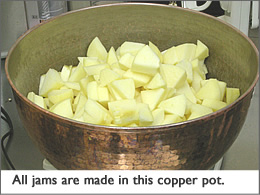 All jams are made in this copper pot