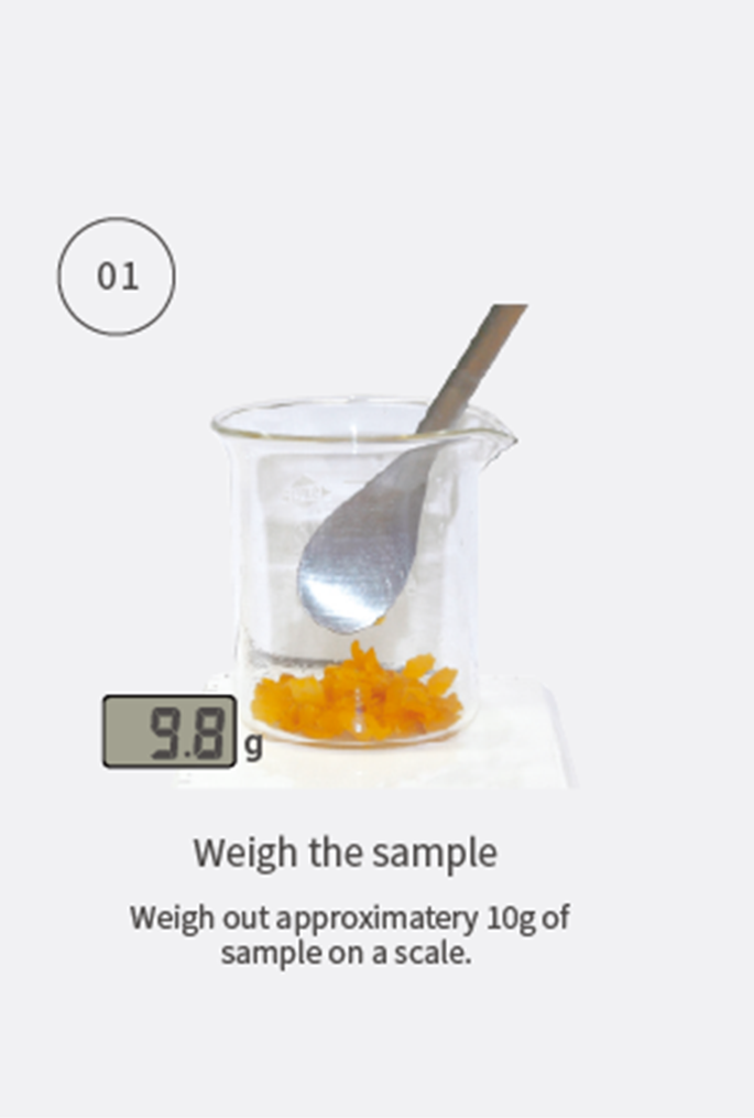 Weigh the sample