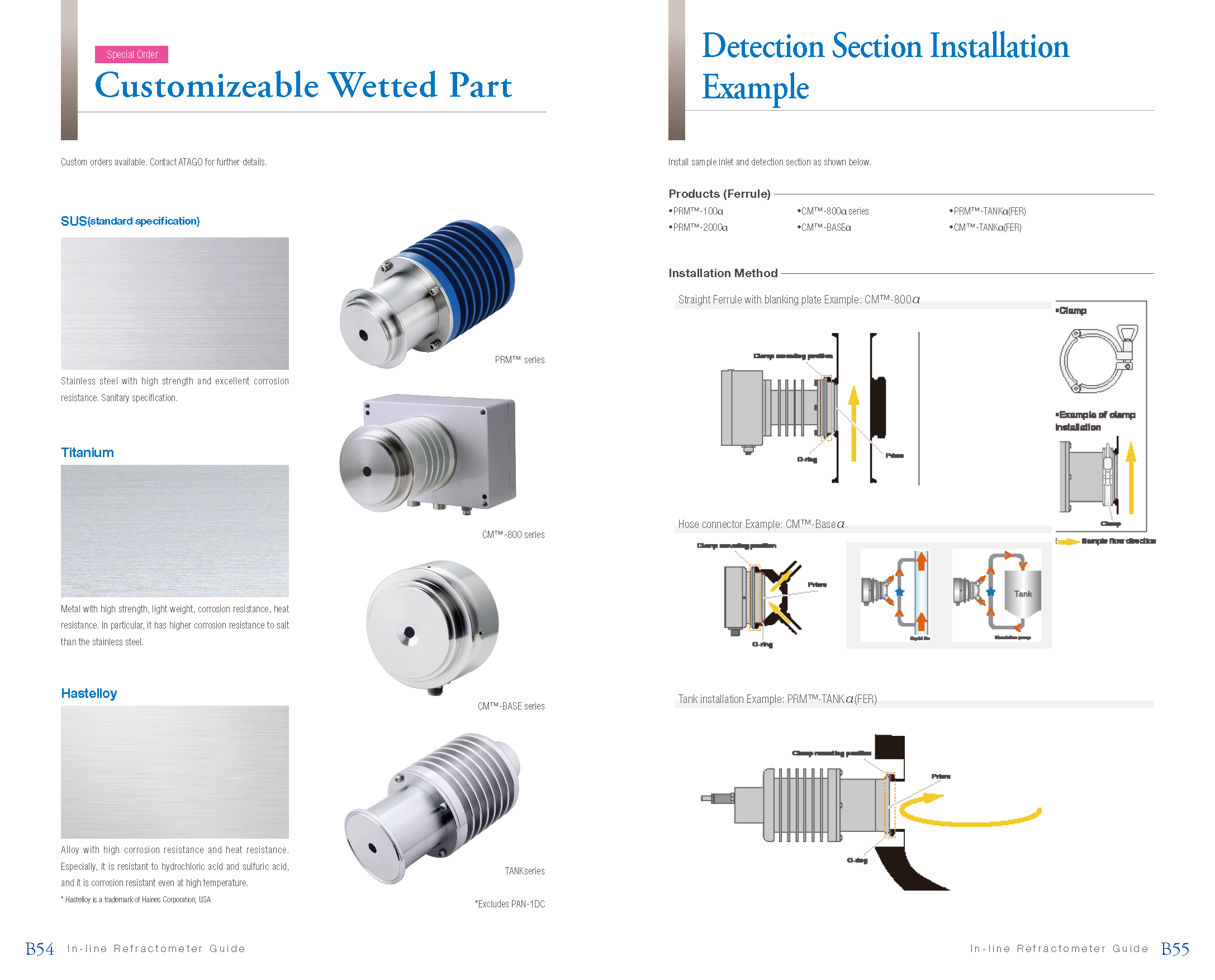 Customizeable Wetted Part / Detection Section Installation Example