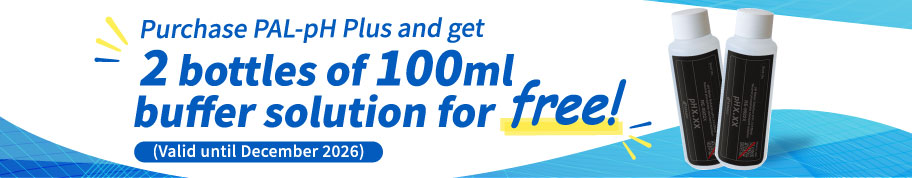 Purchase PAL-pH plus and get 2 bottles of 100ml buffer solution for free!